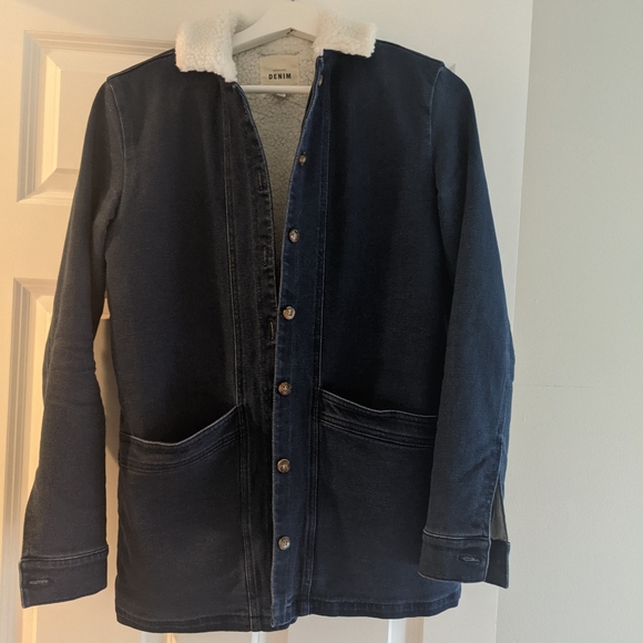Sezane Will jacket in Denim with shearling collar size XS - Picture 4 of 6